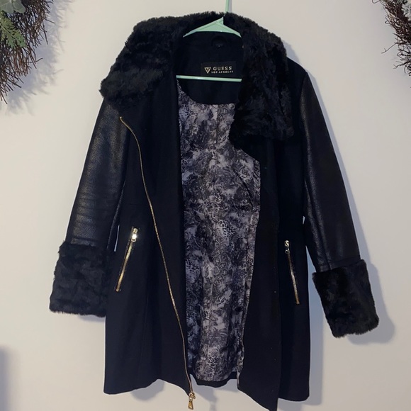 Guess - Faux Fur and Leather Jacket - Picture 3 of 9